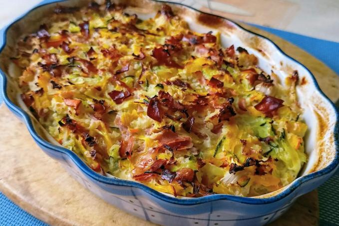 Zeleninový nákyp se šunkou