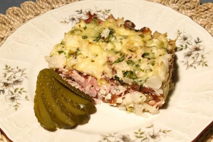 Zapečený květák s uzeným masem - LC