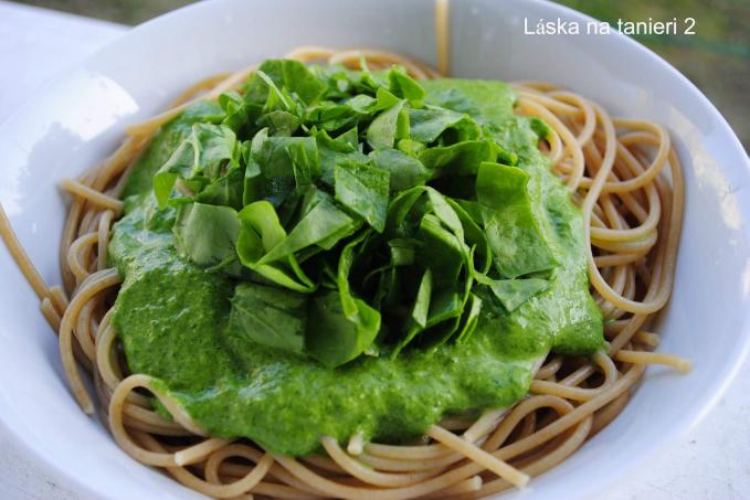 Špagety so špenátovým pestom :-)