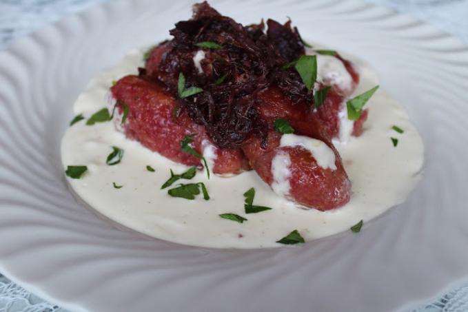 Výborné cviklovo-kapustové špaldové šúlance so smotanovo-syrovou omáčkou lenivej gazdinky