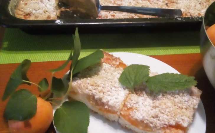 Drobenkový koláč s meruňkami