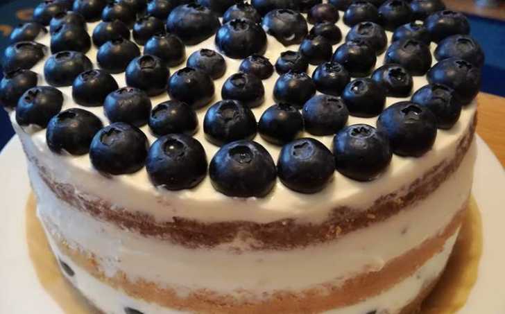 Nahý dort s borůvkami - low carb