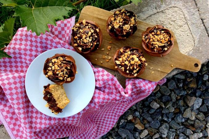 Čokoládovo-arašídové cupcakes
