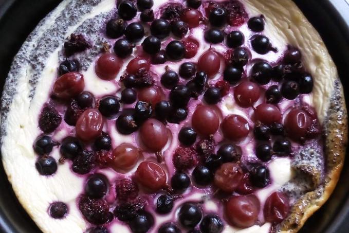 PEČENÝ TVAROH S MÁKEM A OVOCEM - nízkosacharidový