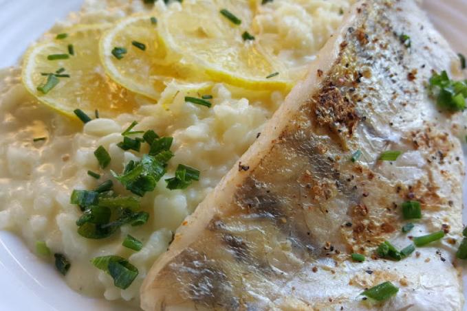 Citrónový candát filet s krémovým rissotem