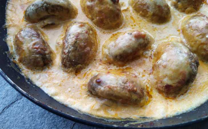 Toskánské žampiony v sýrové omáčce