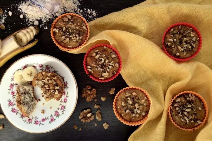 Banánové muffiny z kokosové mouky
