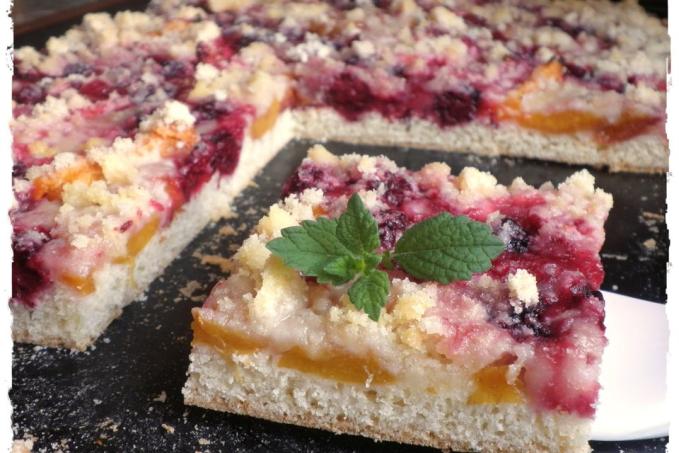 KŘEHKÝ KOLÁČ S OVOCEM A DROBENKOU