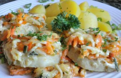 MEDAILONKY Z MOŘSKÉ ŠTIKY SE ZELENINOU