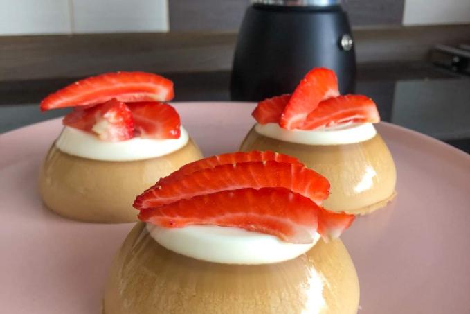 Vanilkové latte panna cotta