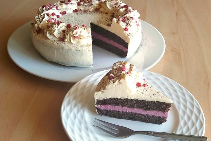 Kakaový dort s malinovým a vanilkovým krémem - LC