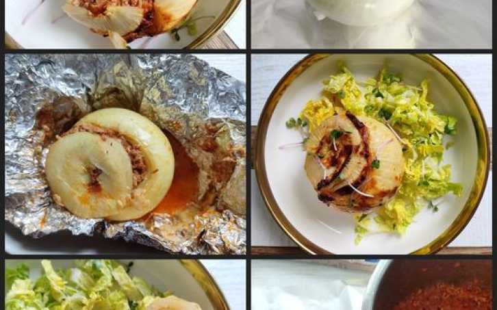 Pečená plněná cibule masovým ragú