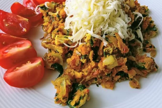 Dýně s kuřecím masem a špenátem