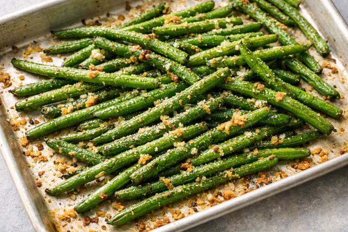 Parmazánové pečené zelené fazolky