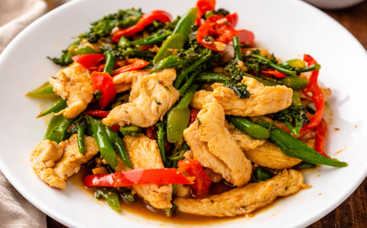 Kuřecí stir fry s brokolicí