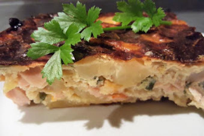 Zapečené brambory se šunkou