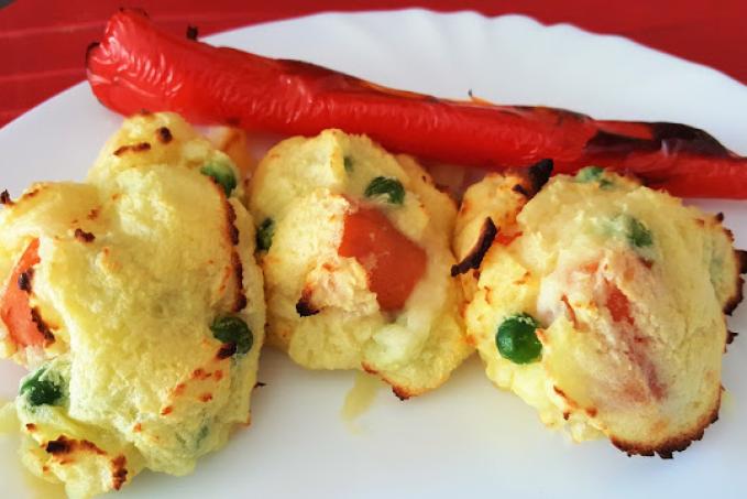 Grilovaná bramborová kaše se zeleninou