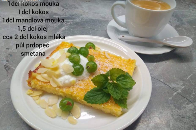 Kokosové raffaello řezy - nízkosacharidové