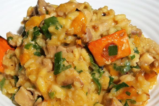 Dýňové rizoto s kuřecím masem