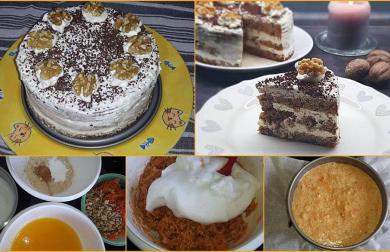 MRKVOVÝ DORT S OŘECHY - nízkosacharidový