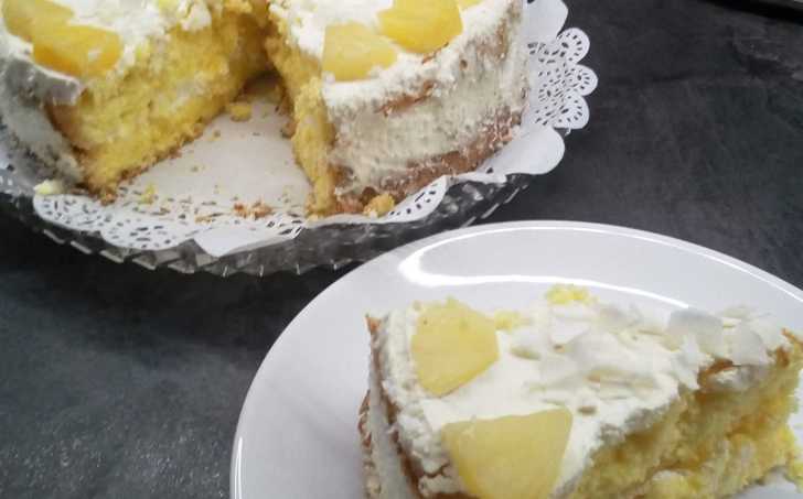 Ananasový dort - bez mouky