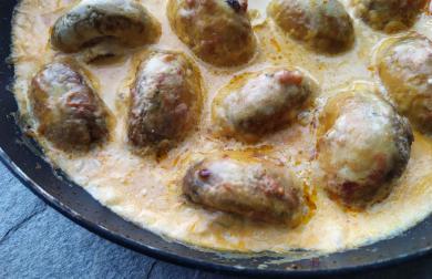 Toskánské žampiony v sýrové omáčce