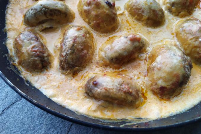 Toskánské žampiony v sýrové omáčce