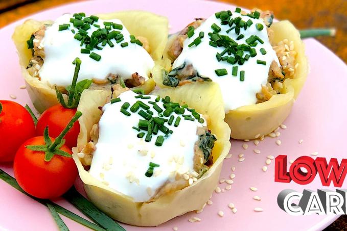 LOW CARB Sýrové Košíčky s květákovou náplní!!
