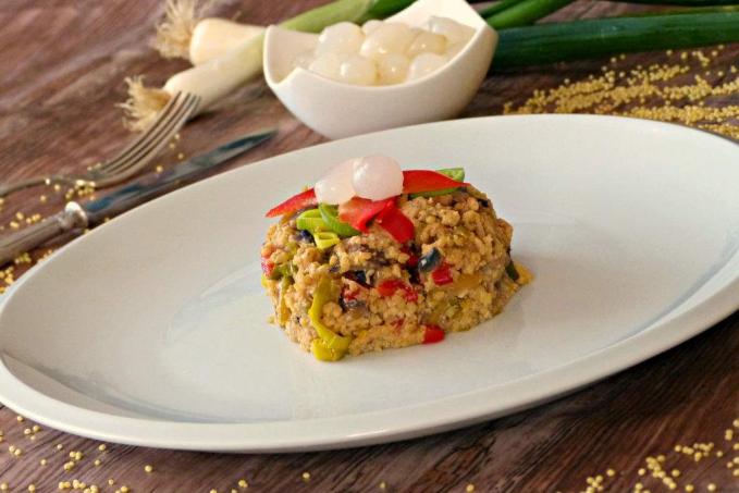 Jáhlová pikantní směs s žampiony a zeleninou