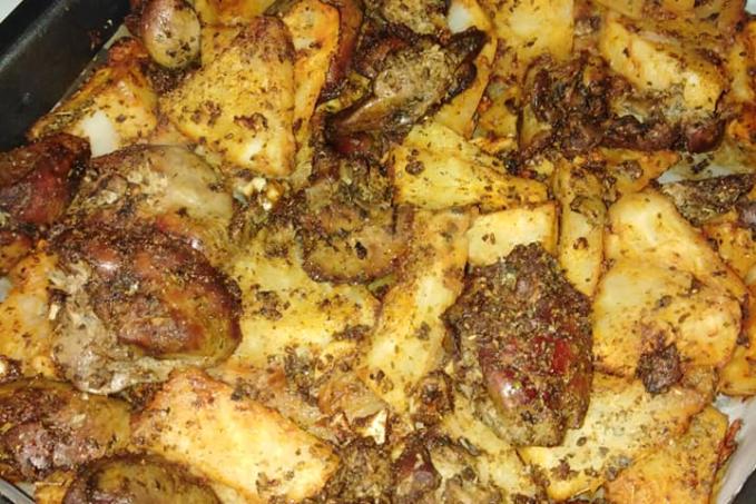 Pečený celer s játry na česneku