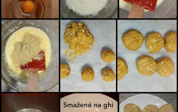 Nastrouháme mozzarellu, dáme do MV na 1 minutu rozpustit se solí. Vodu slijeme, přimícháme žloutek a mouku, umícháme těsto.
Mokrou rukou vytvarujeme asi 11 kuliček, ty splácneme vidličkou do tvaru noků. Pokud by bylo těstíčko řídké, můžete přidat ještě trošku mouky.