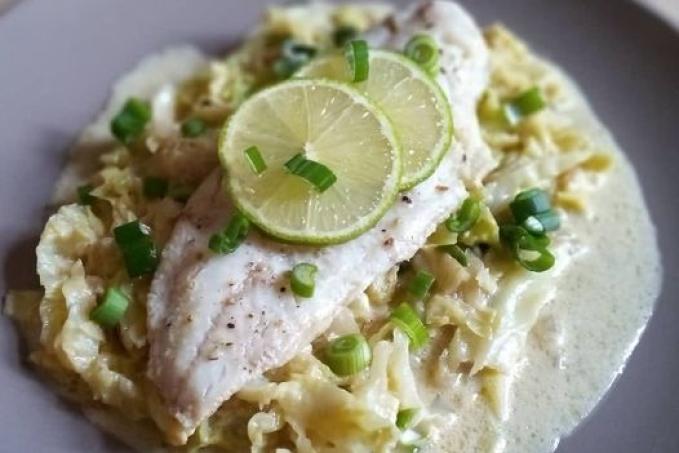 TRESKA na SMETANOVÉ KAPUSTĚ