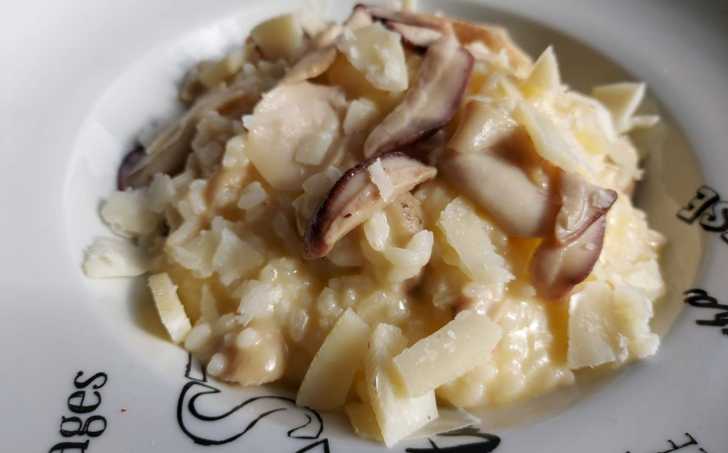 Hříbkové risotto s kozí goudou a lanýžovým olejem