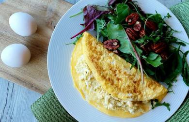 Omeleta s vajíčkovou pomazánkou