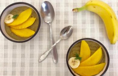 Avokádovo-banánovo-mangový "pudink" bez vaření