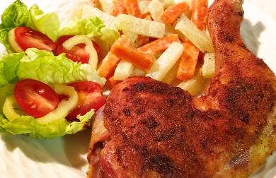 Pečené kuře a zeleninové hranolky na smetaně - LC