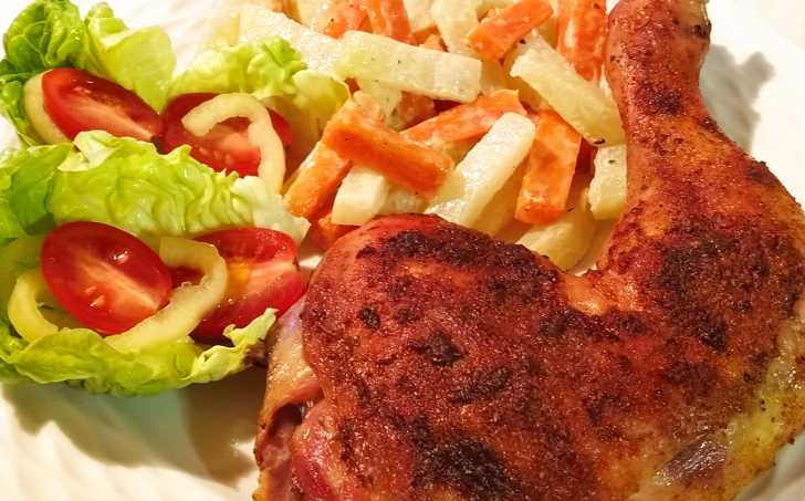 Pečené kuře a zeleninové hranolky na smetaně - LC